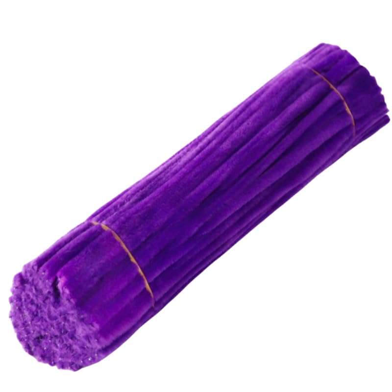 100 Pieces Pipe Cleaners Chenille Stem, Pastel Candy Color Pipe Cleaners Set for Pipe Cleaners DIY Arts Crafts Decorations, Chenille Stems Pipe Cleaners (Purple)