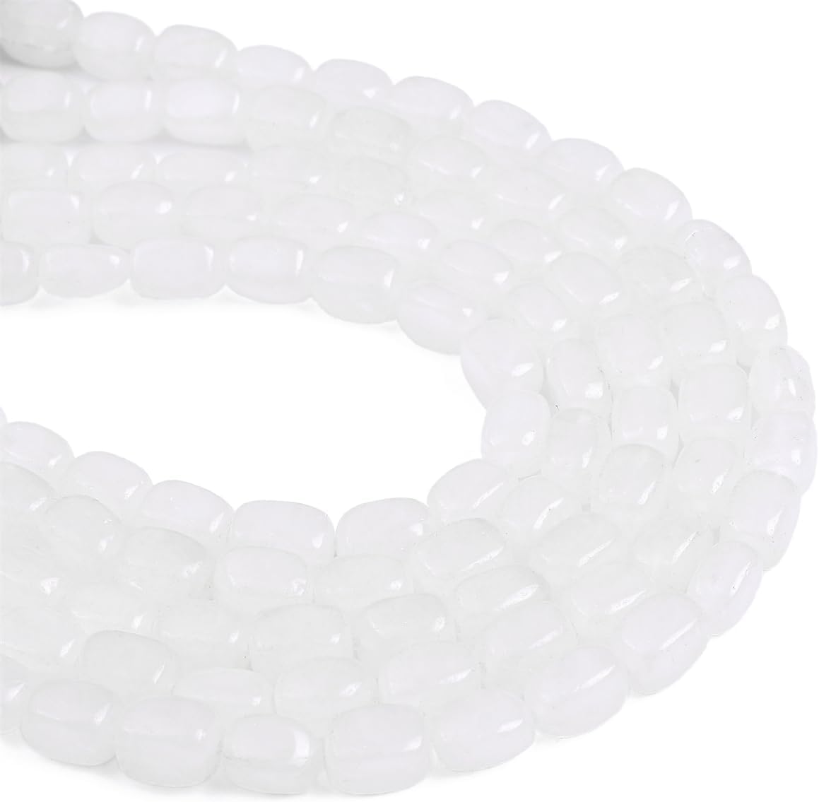 Natural White Agate Cuboid Stone Loose Semi Gemstone Beads for Jewelry Making 8mmx12mm 38cm/Strand