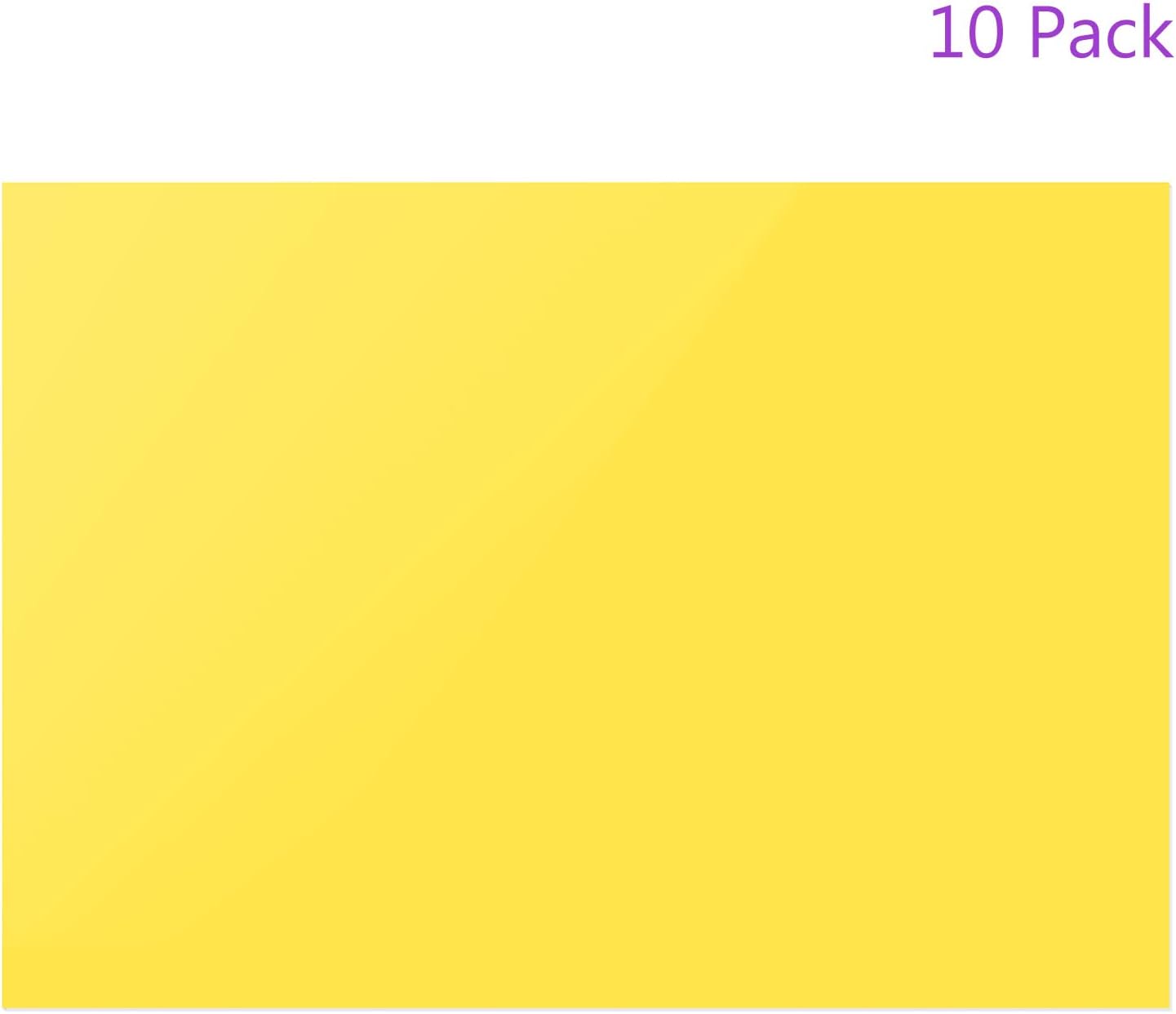 DMiotech 10Pcs Correction Gel Light Filter Overlay Transparent Plastic PVC Sheets Yellow for Photo,Film,Video