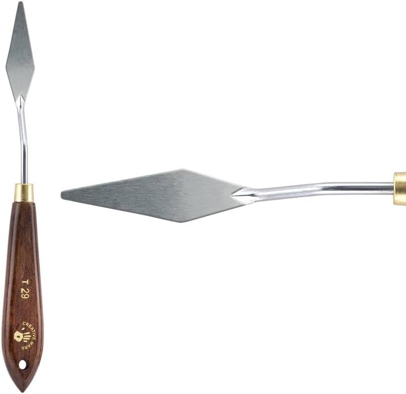 Creative Mark Stainless Steel Palette Knife Painting Tools - Paint Palette with Wooden Handle - Variety of Shapes and Sizes - 29T, 2-1/8 in