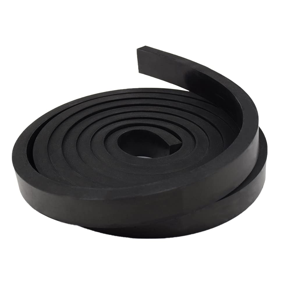DOBTIM Rubber Strips 1/2(.500)" Thick X 1" Wide X 10'Long, Solid Rubber Rolls Use for Gaskets DIY Material, Supports, Sealing, Bumpers, Protection, Abrasion, Black