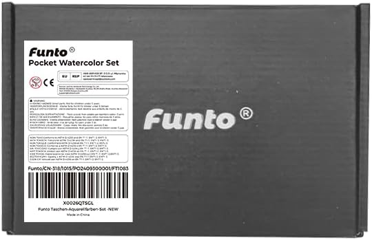Funto Mini Watercolor Set Travel Kit with 9 Colors, Leather Bag & Watercolor Paper, Portable Drawing & Painting Supplies for Beginners, Art Gift Set