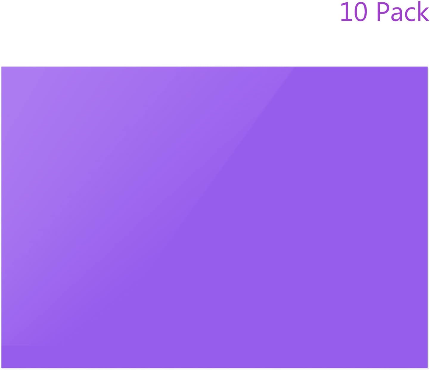 DMiotech 10Pcs Correction Gel Light Filter Overlay Transparent Plastic PVC Sheets Purple for Photo,Film,Video