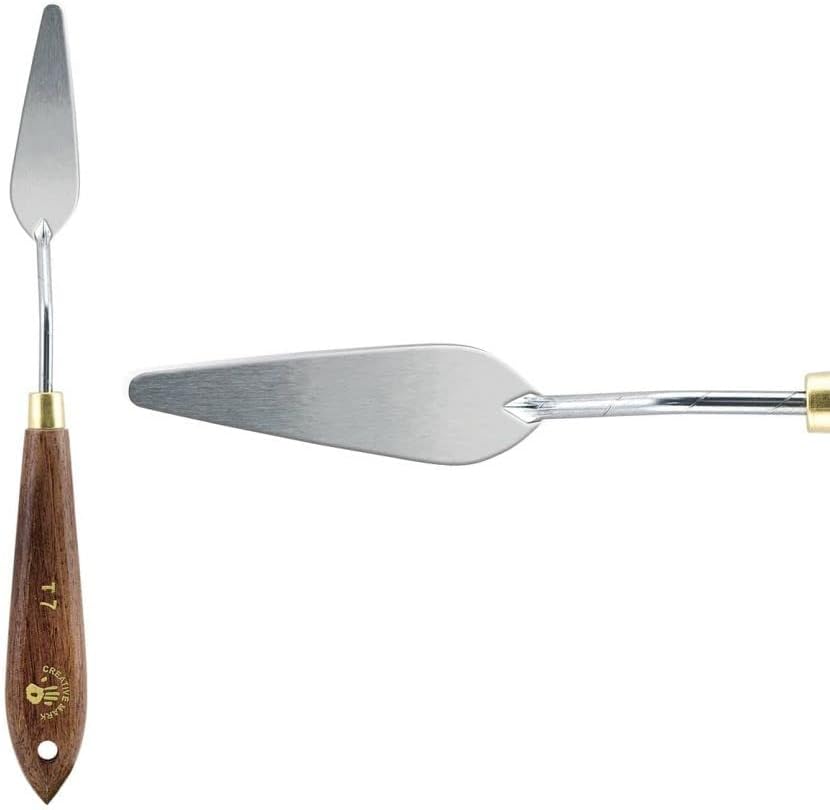 Creative Mark Stainless Steel Palette Knife Painting Tools - Paint Palette with Wooden Handle - Variety of Shapes and Sizes - 7T, 2-1/2 in