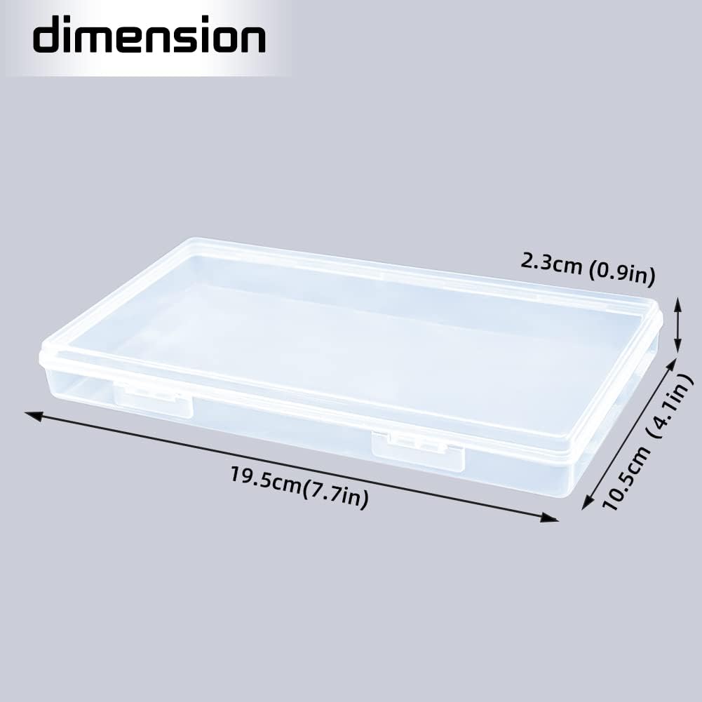 DUOFIRE Small Plastic Box Organizer Box Small Plastic Storage containers Small Plastic case for Storage Pencils and Art Supply Storage Organizer Rectangle(7.7 x 4.1 x 0.9inch) 2 Pack