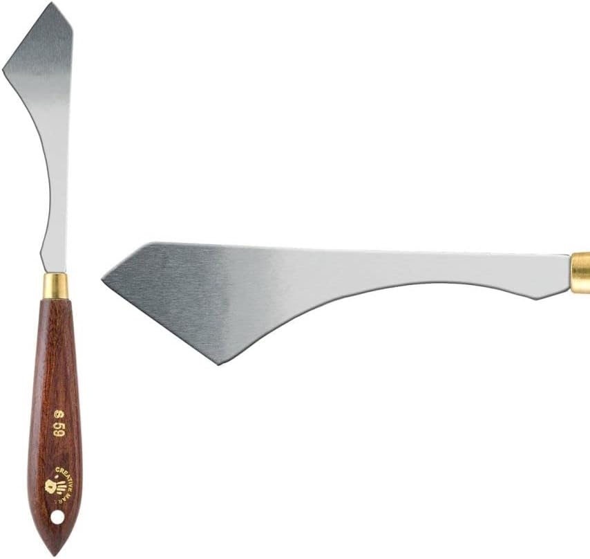 Creative Mark Stainless Steel Palette Knife Painting Tools - Paint Palette with Wooden Handle - Variety of Shapes and Sizes - 59S, 4 in