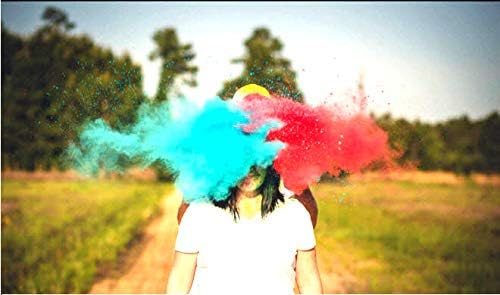ColorMarathon(TM) Premium Quality non-toxic HOLI Colors color powder - 12 Lbs (6 colors X 2lbs Ea color) RED, YELLOW, PINK, BLUE, GREEN, AND PURPLE - SHIPS FROM USA