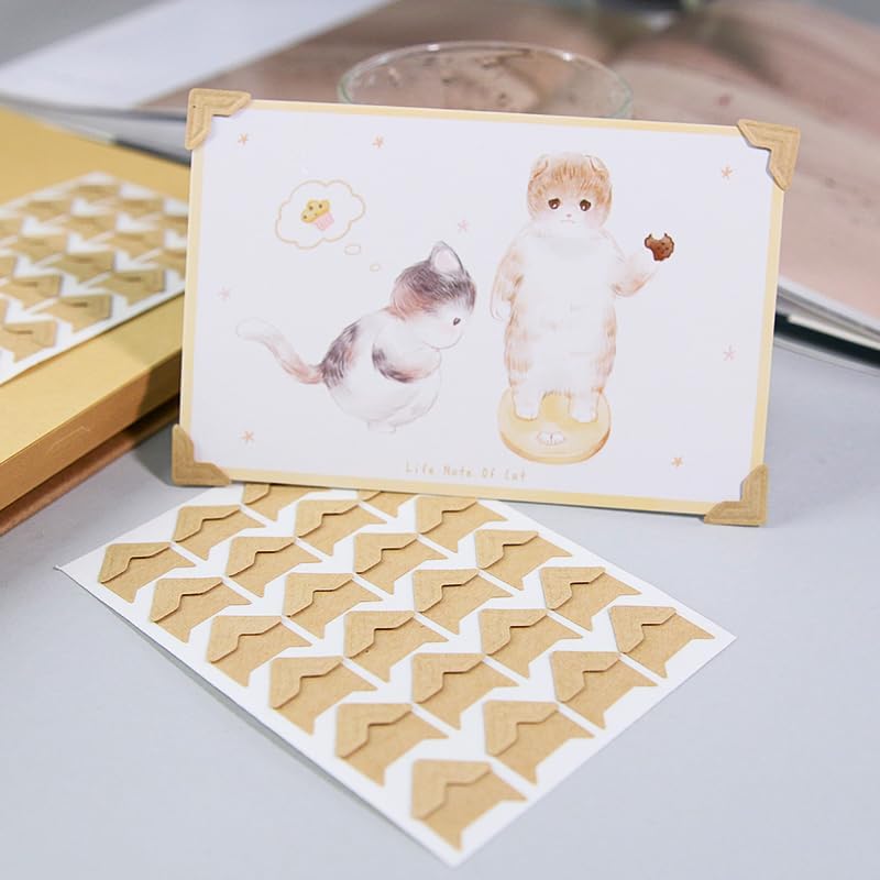 360 Count Self-Adhesive Acid Free Photo Corners Scrapbooks Memory Books(Kraft)