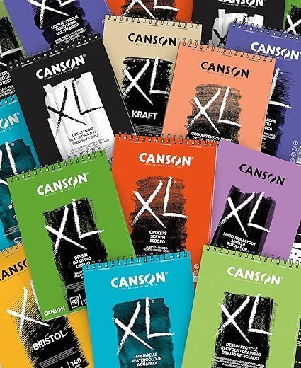 CANSON XL Watercolour 300gsm A5 Paper, Cold Pressed, Spiral Pad Short Side, 30 White Sheets, Ideal for Professional Artists