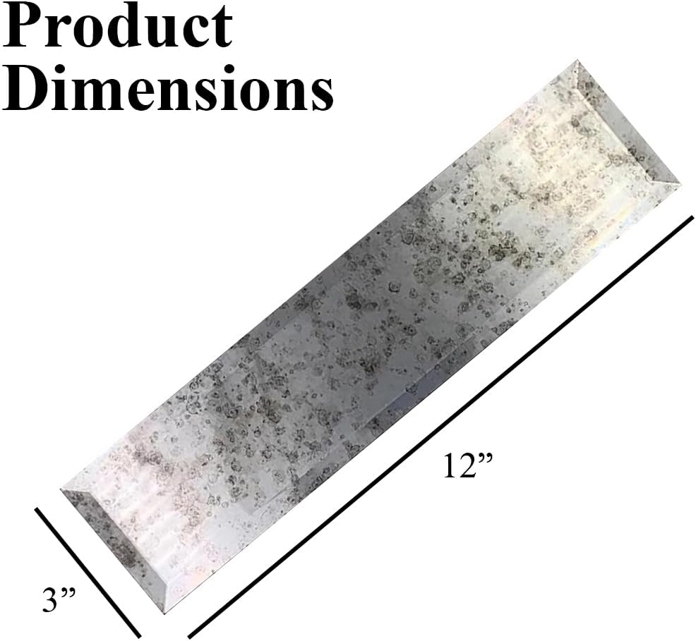 Box of 20 Antique Mirror Beveled Glass Subway Tiles ā 3" x 12" Vintage Silver Finish, 5 Sq Ft, Not Peel & Stick, for Kitchen Backsplash, Bathroom Wall, Shower, Fireplace Surround, Bar or Accent Wall