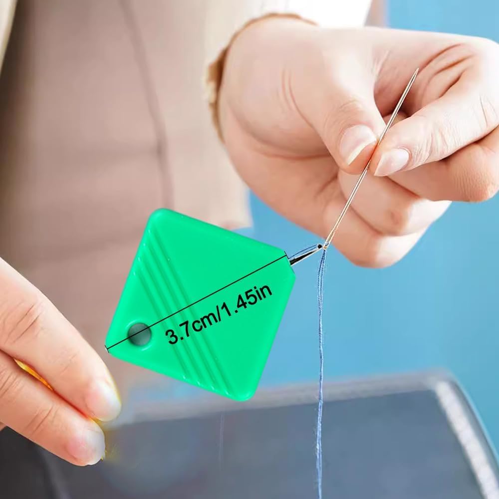 Automatic Needle Threaders for Hand Sewing, 2025 Upgrade Embroidery Floss, Sewing Machine Needle Threader, Sewing Supplies Tool, Fits All Needle Sizes (5, Light Blue)