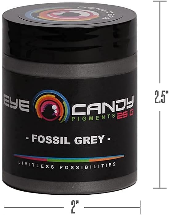 Eye Candy Pigments Premium Grey Mica Powder - Fossil Grey (25gr) - for Epoxy, Resin, Soap, Paint, Woodworking, Acrylic Pouring, Bath Bombs, Fishing Lures - DIY Arts and Crafts Additive