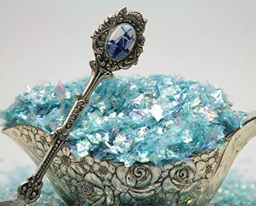 Blue Flitter Iridescent Ice Glitter Flakes for Nail Art - Lightweight Holographic Polyester - 311-4341 - 1/2 oz (14 Grams)