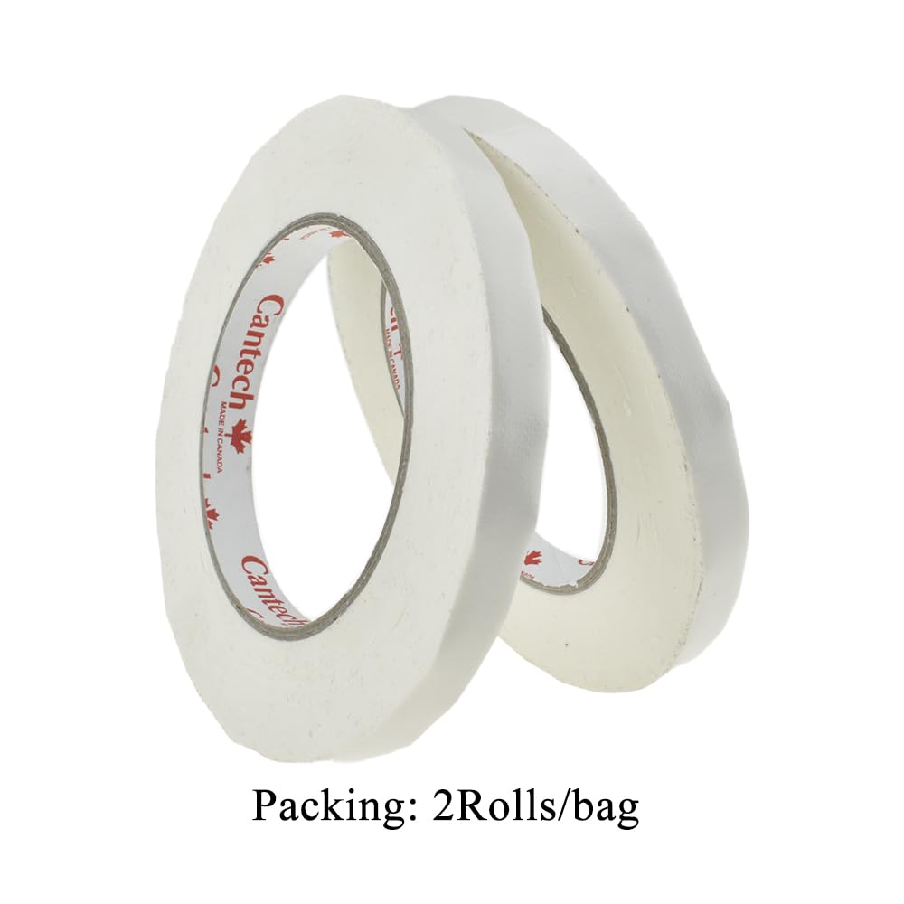 HAHIYO White 0.5Inch Wide Floral Tape, Waterproof Florist Tape Flower Wrap Adhesive Waterproof Decorative Tape for Bouquet Stem Wrapping Flower Arranging and Floral Craft, 2Rolls 200Feet/66Yard Total