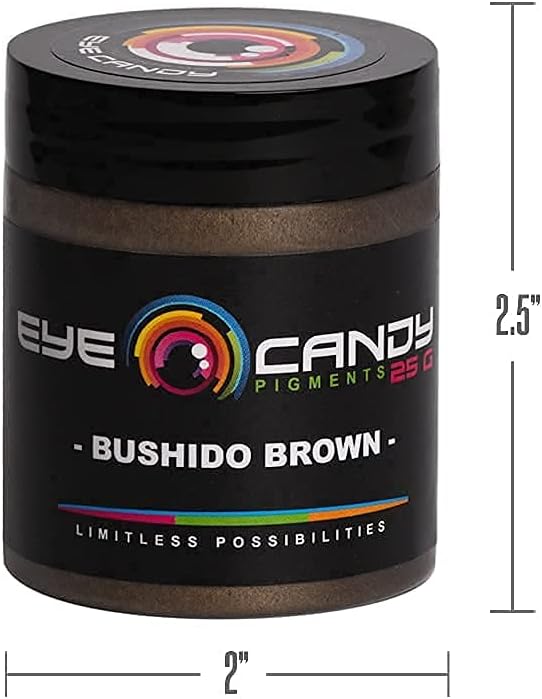 Eye Candy Pigments Premium Brown Mica Powder - Bushido Brown (25gr) - for Epoxy, Resin, Soap, Paint, Woodworking, Acrylic Pouring, Bath Bombs, Fishing Lures - DIY Arts and Crafts Additive