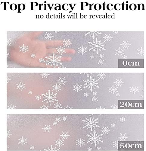 Niviy Privacy Window Film Christmas Decorations Snowflakes Window Clings Decals Stickers Non Adhesive Frosted Glass Film Heat Control 35.4” x 78.7”