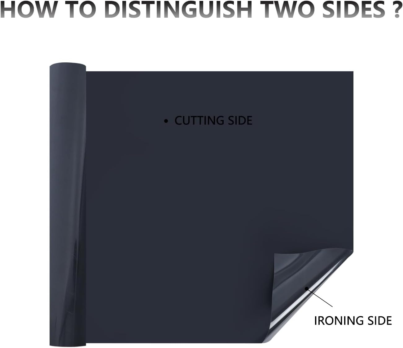 guangyintong Reflective Black Heat Transfer Vinyl HTV Rolls, 12" x 8ft Reflective Iron on Vinyl for T-Shirts, Black HTV Vinyl for All Cutter Machine Easy to Cut & Weed for HTV DIY Design