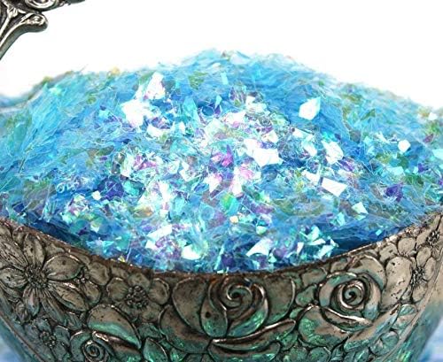 Light Blue Iridescent Ice Glitter Flakes for Nail Art - Lightweight Holographic Polyester - 311-4351 - 1/2 oz (14 grams)