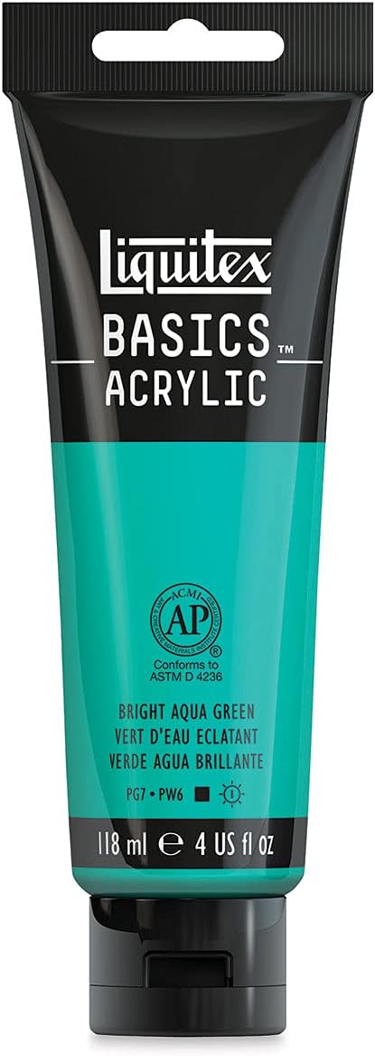 Liquitex BASICS Acrylic Paint, 118ml (4-oz) Tube, Bright Aqua Green