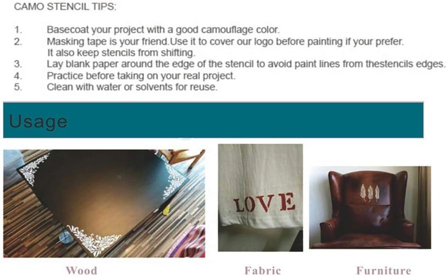 DIY Decorative Poppy Flower Stencil Template for Scrapbooking Painting on Wall Furniture Crafts, Set of 6 (Flower)