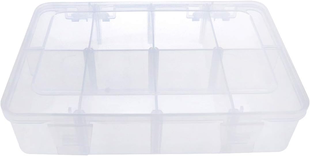 Xiaoyztan Clear Plastic Organizer, 12 Grids with Adjustable Dividers, Jewelry Box Bead Storage Container for Small Parts, Fishing Tackle, DIY Crafts, and Earrings