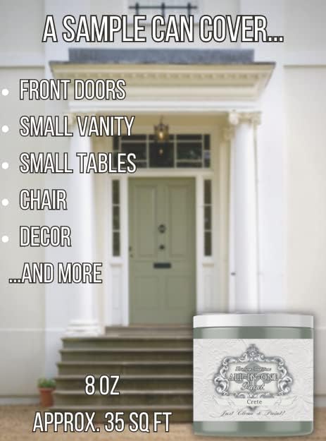 ALL-IN-ONE Paint, Durable cabinet and furniture paint. Built in primer and top coat, no sanding needed. Includes our 30 featured color card - Trinity (green), 8oz Sample
