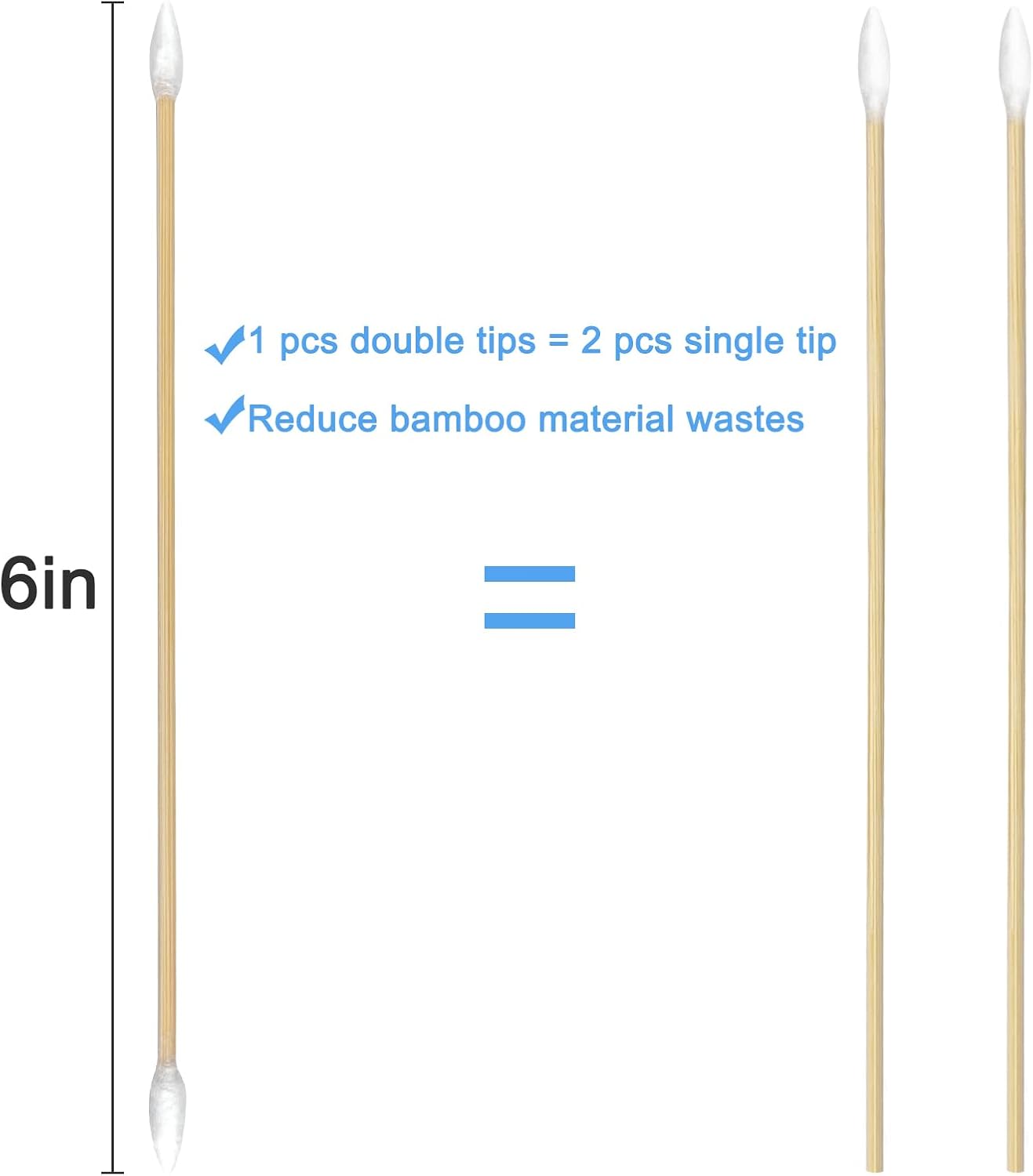 Eyxformula 200/400 Pcs Gun Cleaning Swabs with Double Pointed Tips, 6 Inch Sturdy Bamboo Sticks, Lint Free Long Cotton Swabs for Firearm Maintenance, Precision Cleaning Pistol, Rifle, Handgun, Shotgun