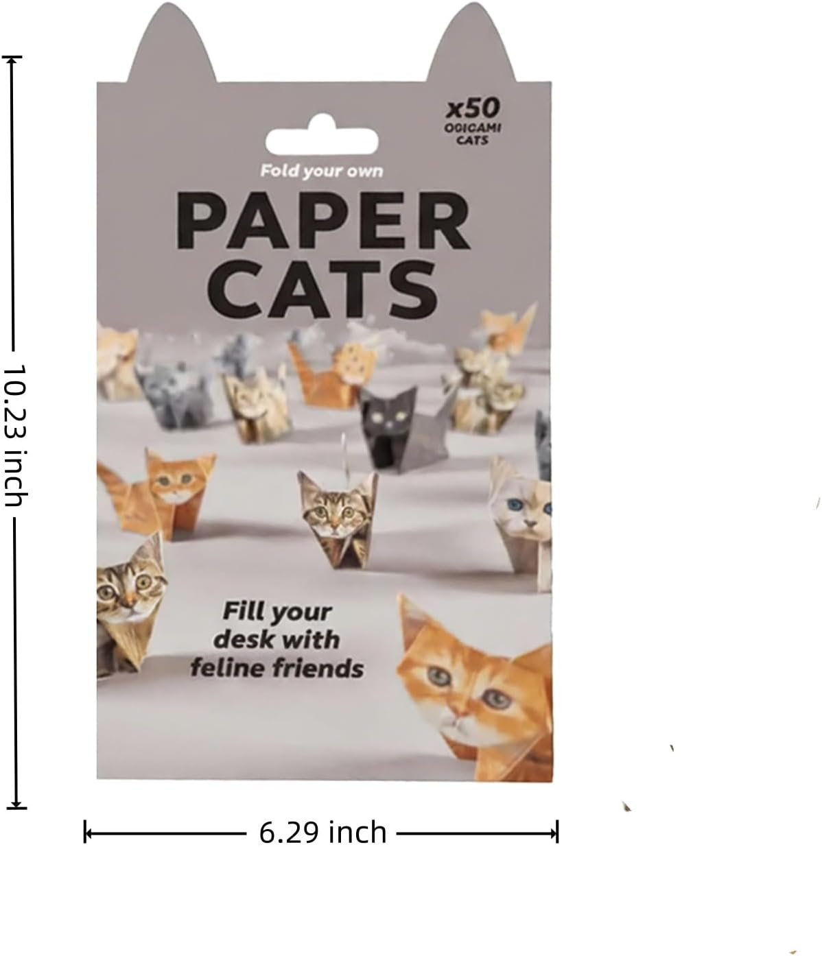 DIY Paper Cats Origami Kit - 50/30 Sheets DIY Paper Origami to Fold Your Own Cute Cat/Dog/Dino Figures - Perfect Desk Origami Cats Decoration & Creative Gift for Kids, Adults & Cat Lovers (Cat)
