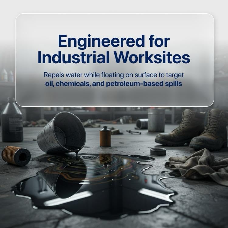 CTRL+Z Absorbent Pads - 15"x18" Maximum Absorption Universal Spill Mat - Fast Cleanup for Industrial Use - 100 Pack