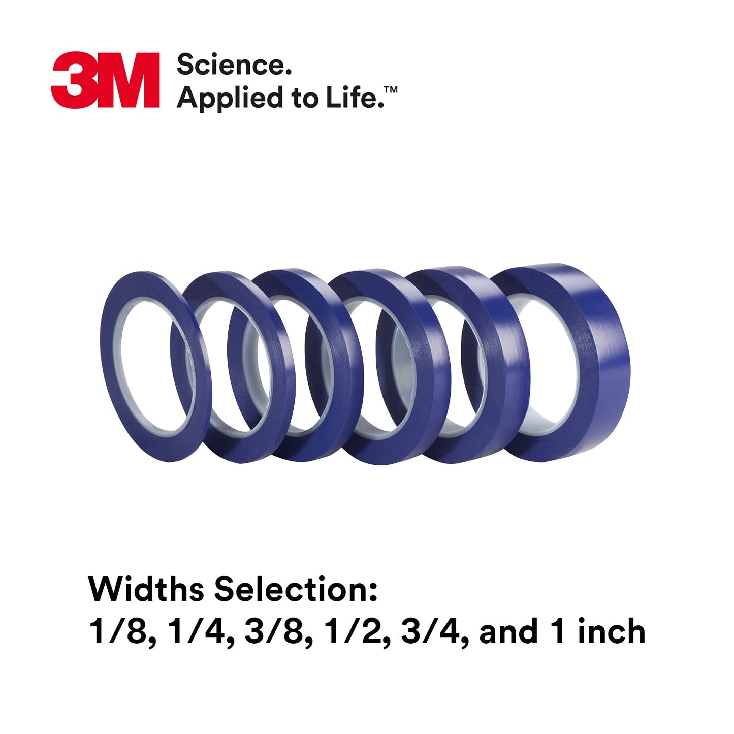 3M Vinyl Tape 471+, 3/4 in x 36 yd, Indigo, 1 Roll, Fine Line Tape for Paint Masking Striping, Color Separation and Complex Designs, High-Temperature, Stretch