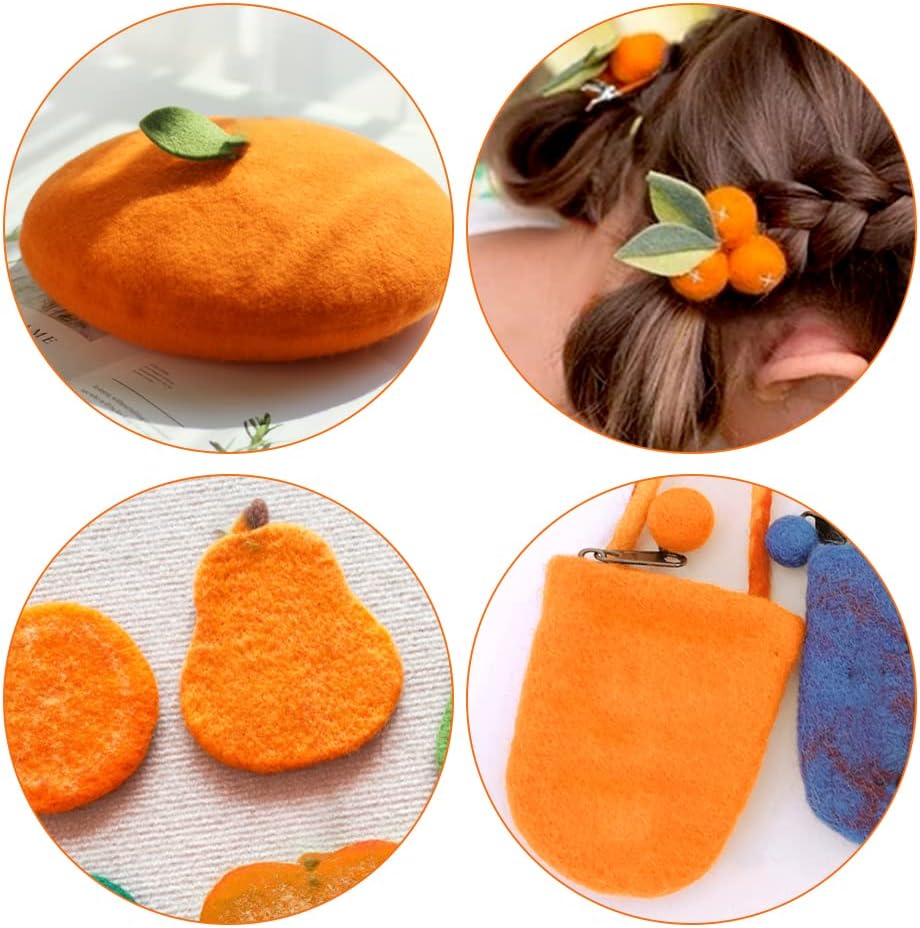 Wool Roving Bulk - 8.82oz Super Wool Chunky Yarn, Wool Roving Top for Needle Felting, Soft Felting Wool Supplies for Hand Spinning, Blending, Weaving and DIY Craft (Dark Orange)