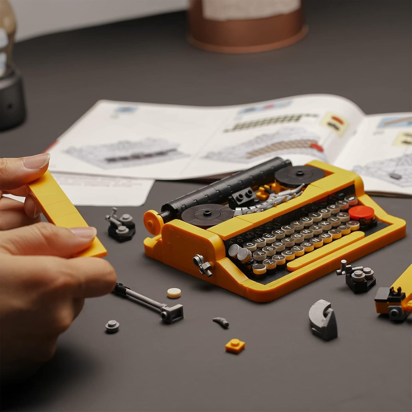 ENJBRICK Typewriter Building Set Compatible with Lego for Adults,Ideas Cute Building Toys for Girls 8-14 Years,Christmas Toys for Kids