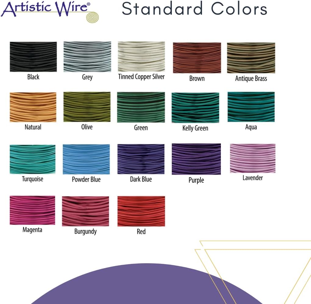 Artistic Wire, 20 Gauge Tarnish Resistant Colored Copper Craft Jewelry Wrapping Wire, Lavender, 15 yd