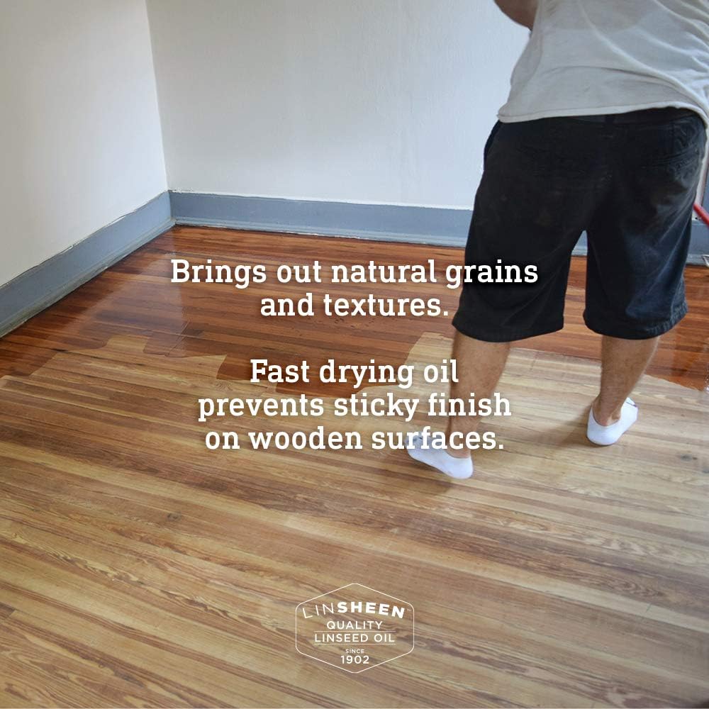 Boiled Linseed Oil – Fast Drying Flaxseed Wood Treatment to Rejuvenate and Restore Outdoor and Indoor Wood Furniture, Floors and Sports Equipment, Quart