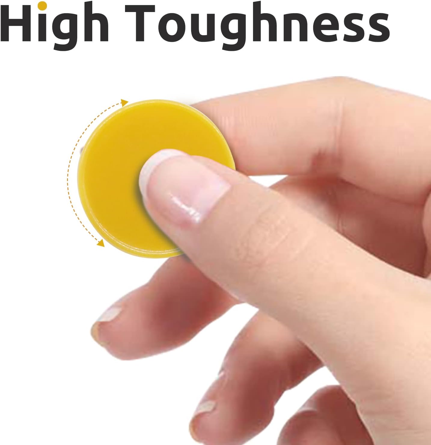 Set of 100 Opaque Plastic Learning Counters Mini Poker Chips Game Tokens with Storage Box (Goldenrod, 1 Inch)