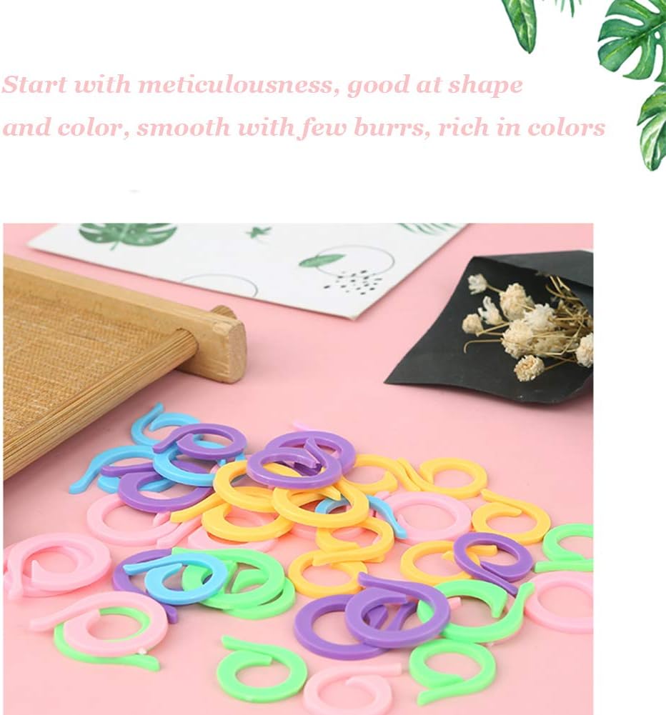 LOKUNN 50PCS Stitch Markers for Crocheting, Crochet Stitch Markers Ring for Knitting and Crocheting, Small and Large Locking