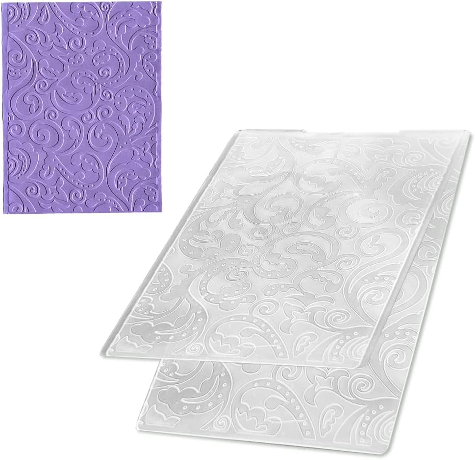 Hying 3-D Textured Impressions Background Embossing Folder, Flower Pattern Plastic Embossing Folder Template for Card Making Scrapbooking Paper Craft Album Stamps DIY Décor
