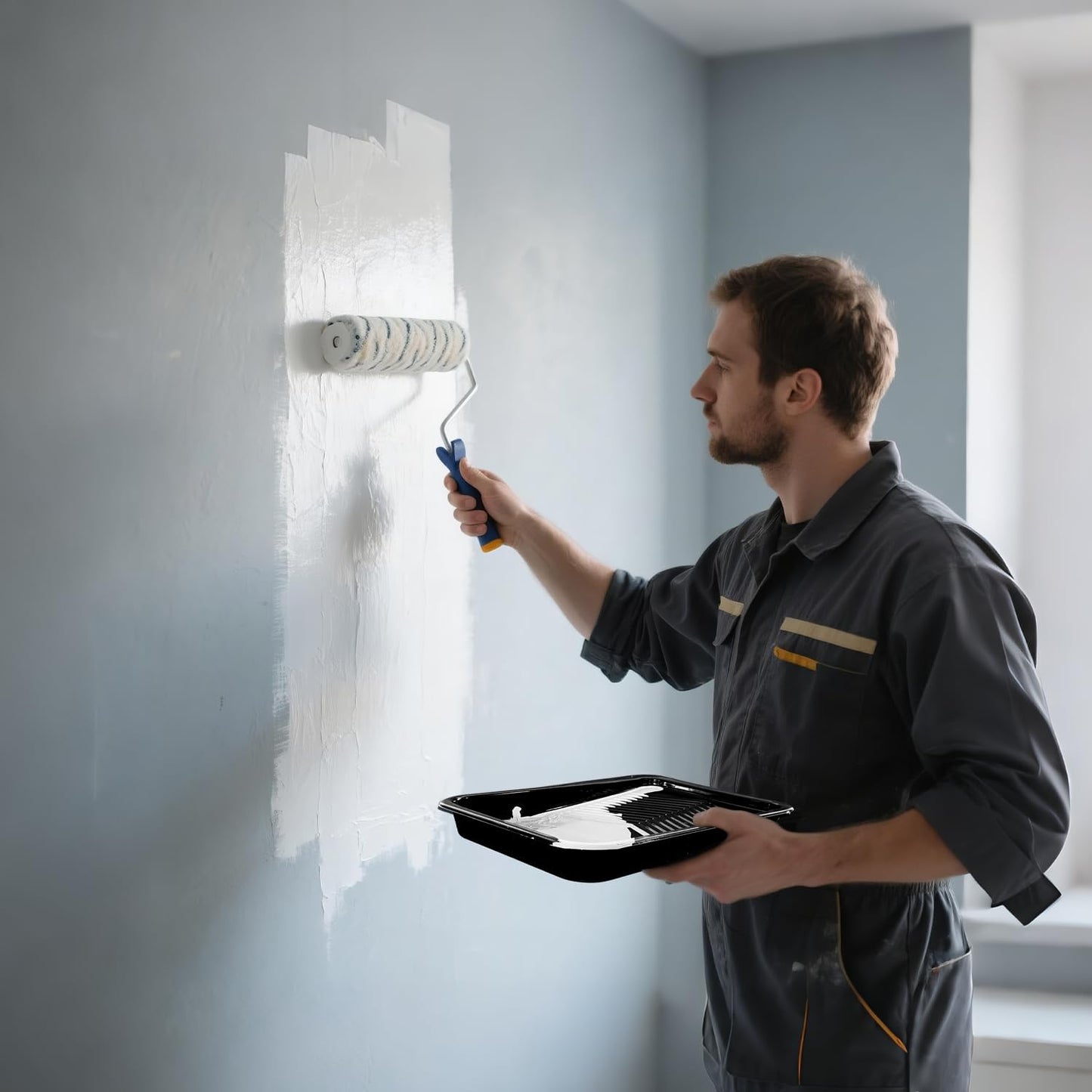 Great Andrew 10 Pcs Paint Tray Liners, 9-Inch, Deep Capacity Disposable Paint Tray Liner, Paint Pan Liners, Roller Trays for Painting Walls, DIY Projects, Home Improvement