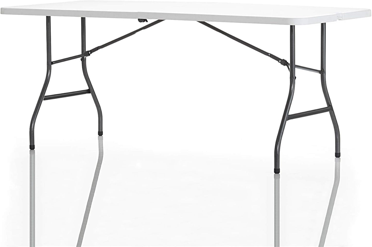 Cosco 6ft Fold-in-Half Blow Molded Folding Table, Indoor/Outdoor, Comfort Handle, Lightweight Plastic Construction - White