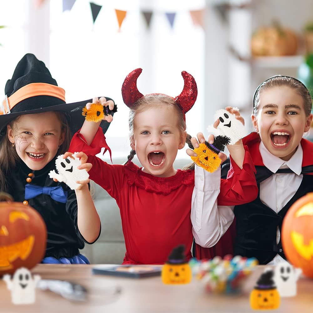 ArtCreativity LED Fidget Toys, Set of 6, Kids and Adults, Includes Ghost and Pumpkin Toys, Non-Candy Halloween Treats
