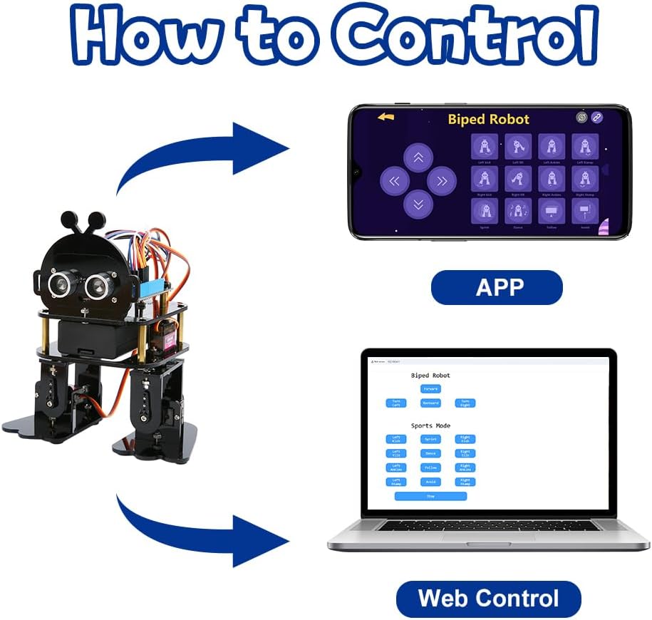 ACEBOTT Robotics for Kids Ages 12-16,Bionic Biped Robot Kit for Arduino ESP32, STEM Science Kits, Cool Engineering Building Toys, Science Coding Kit for 12+ Boys Girls Teens and Adults Unique Gifts
