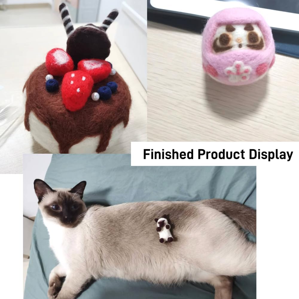 Catopia 40-Color Wool Roving Set – Generous 120g Fibre for Needle Felting, Wet Felting, Blending, and DIY Crafts,no Tools,only wools(40c roving Wool)