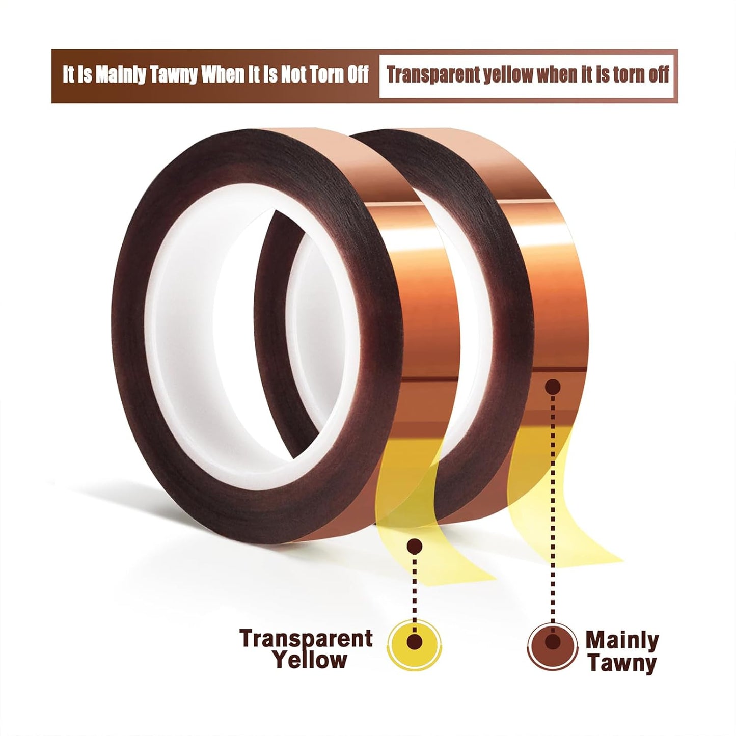 2 Rolls 10mm x16m(52FT) Heat Tape High Temperature Heat Resistant Tape Heat Transfer Tape for Heat Sublimation Press Vinyl,No Residue