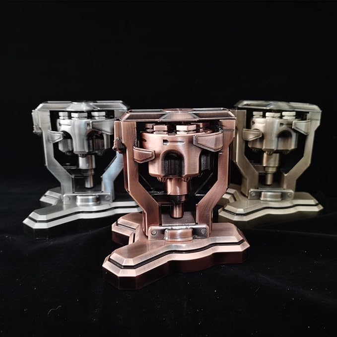 ASTRANOVA Metal Bullet Dice Set with Spinning Revolver Cylinder Holder for DND, Tabletop Games(Black)