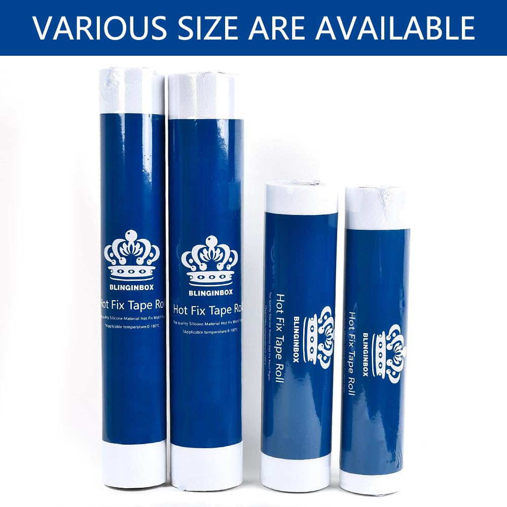 Blinginbox Hotfix Tape,Hot Fix Rhinestones Transfer Film Paper Iron on Rhinestones Transfer Paper.(16ft*9.5in)