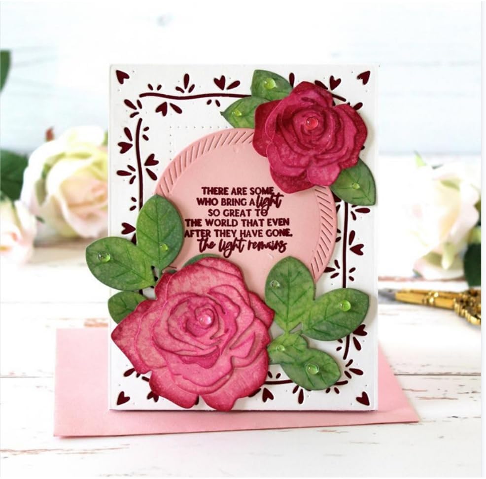 Mvchifay Cutting Dies for Card Making Metal Die-Cuts Scrapbooking Tool Hollow Frame DIY Craft Punch Template Embossing for Paper Album Decor (Love-line Frame-13.8x10.5cm)