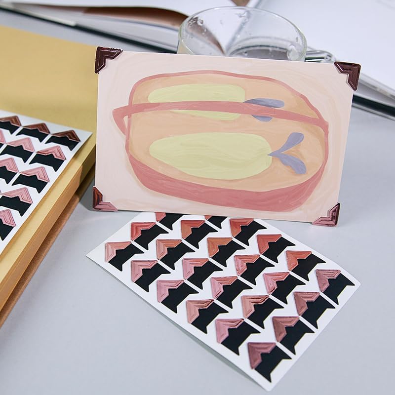 360 Count Self-Adhesive Acid Free Photo Corners for Scrapbooks Memory Books (Rose Gold)