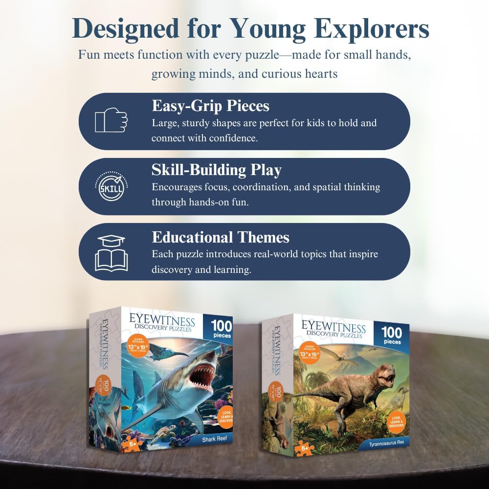Eyewitness Discovery Puzzle American Landmarks, 100 Piece Jigsaw for Kids, Educational Learning Toy for Boys & Girls, Children Ages 5+