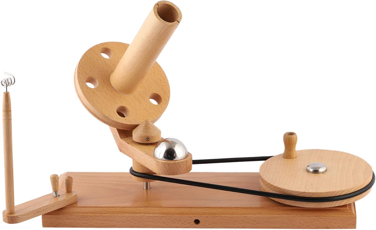 Wooden Yarn Ball Winder – Hand Crank Beechwood Swift for 8–12 oz Skeins – Large Capacity Wool Fiber Winder for Knitting & Crochet (Beachwood Winder)
