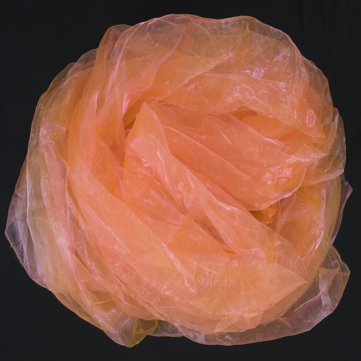 Two-Tone Iridescent Holographic Organza Fabric - 11 Yards by The Yard | Lightweight Sheer Tulle | for Wedding Dresses, Party Decor, DIY Crafts, Shiny Backdrops(Fluorescent Pink-Yellow)